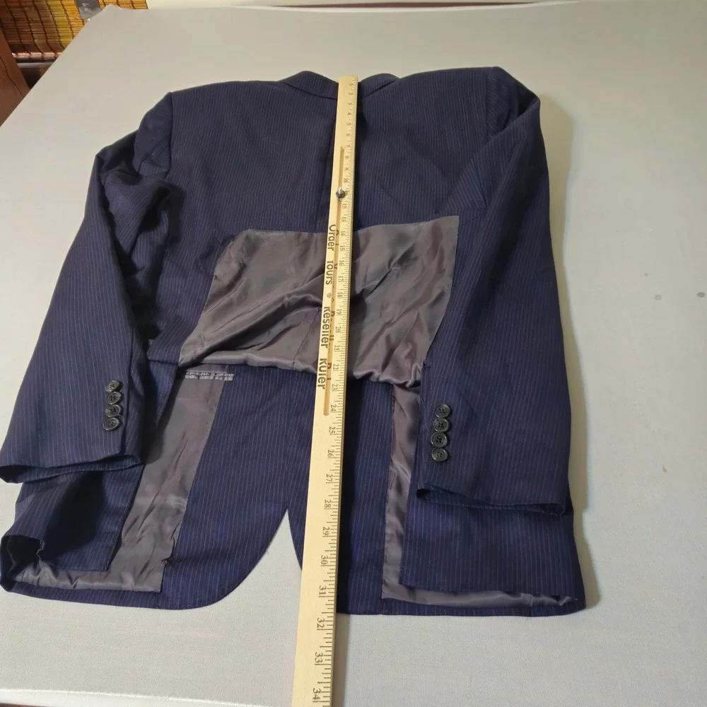 Saks Fifth Avenue Ermenegildo Zegna Blazer Mens Blue Pinstripe‎ Silk Wool Jacket